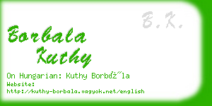 borbala kuthy business card